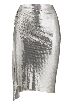 Rabanne chainmail ruched skirt - Silver