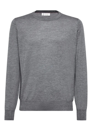 Brunello Cucinelli cashmere-blend crew-neck jumper - Grey
