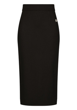 Dolce & Gabbana Milano-rib midi skirt - Black