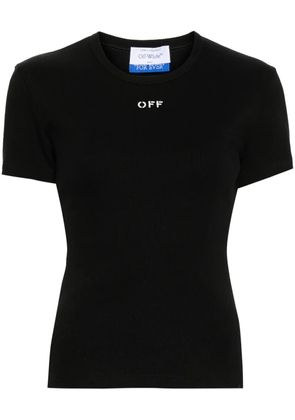 Off-White Off Stamp ribbed-knit top - Black
