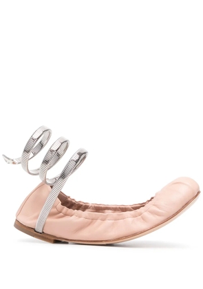René Caovilla leather ballet flats - Pink
