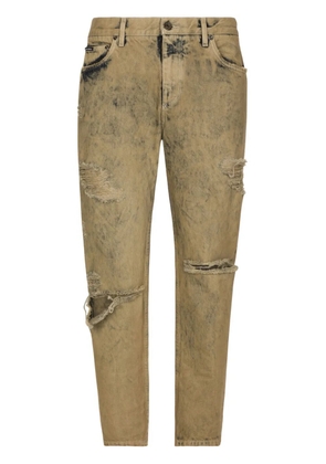 Dolce & Gabbana ripped slim-fit jeans - Neutrals