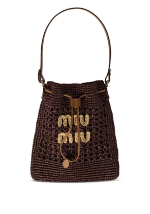 Miu Miu mini crochet bucket bag - Brown