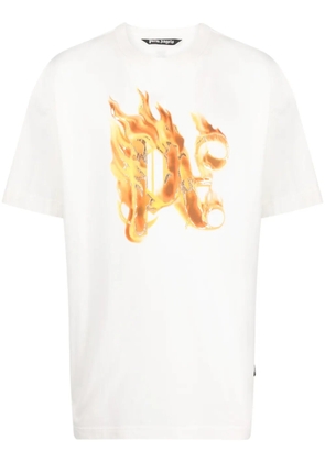 Palm Angels Burning monogram-print T-shirt - White