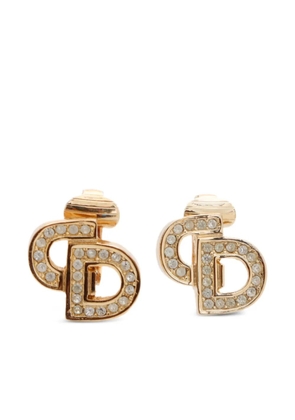 Christian Dior Pre-Owned CD rhinestone-embellished earrings - Gold