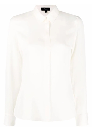 Theory long-sleeve silk shirt - Neutrals