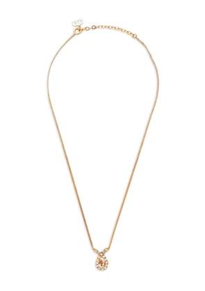 Christian Dior Pre-Owned rhinestone logo necklace - Gold