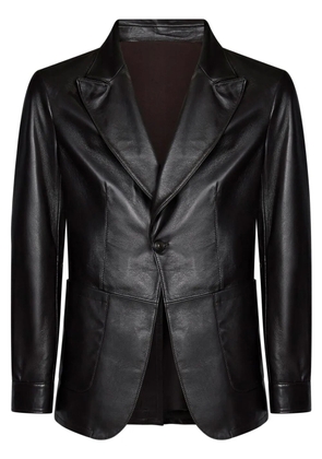 FRANZESE COLLECTION single-breasted leather blazer - Brown