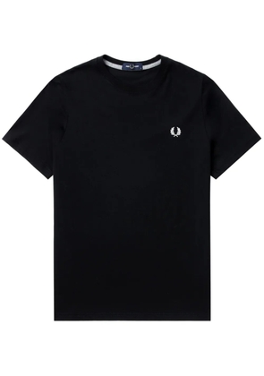 Fred Perry logo-embroidered cotton T-shirt - Black