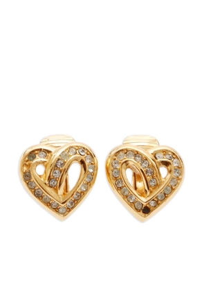Christian Dior Pre-Owned Heart clip-on earrings - Gold