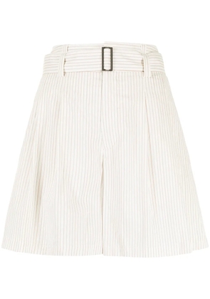 Forme D'expression belted flared shorts - Neutrals