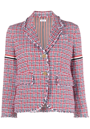 Thom Browne check-pattern tweed jacket - Red