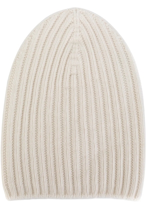 Barrie ribbed-knit cashmere beanie - White