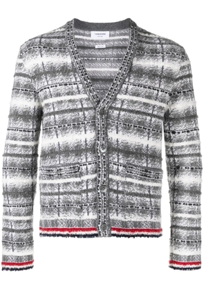 Thom Browne Tartan Check Inlay Jacquard cardigan - Grey