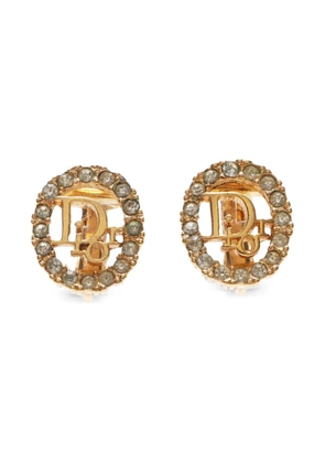Christian Dior Pre-Owned 1990-2015 rhinestone-embellished earrings - Gold
