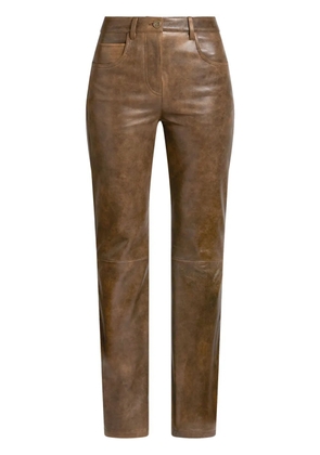 ETRO leather trousers - Brown