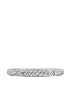David Yurman 18kt white gold Sculpted Cable bangle diamond bracelet (6.2mm) - Silver