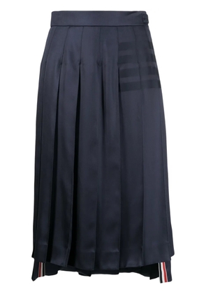 Thom Browne pleated silk midi skirt - Blue
