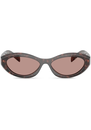 Prada Eyewear tortoiseshell-effect oval sunglasses - Brown