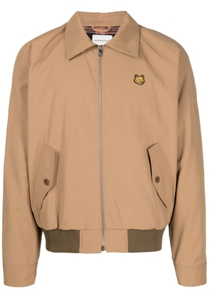 Maison Kitsuné Bold Fox Head-appliqué gabardine jacket - Brown