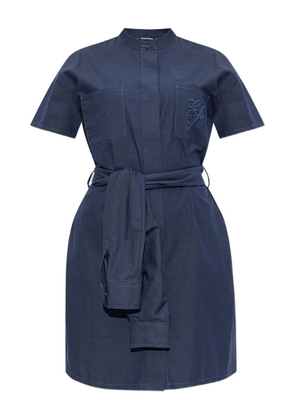 Emporio Armani collared belted shirt dress - Blue