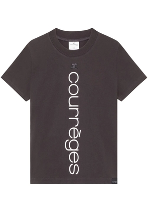 Courrèges logo-print organic-cotton T-shirt - Grey