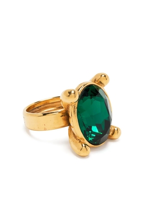 Saint Laurent Pre-Owned faceted oval ring - Gold