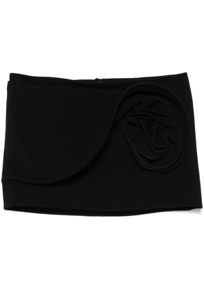 Magda Butrym rose-appliqué mini skirt - Black