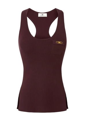 Elisabetta Franchi ribbed breast-pocket tank top - Red