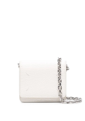 Maison Margiela four-stitch leather chain wallet - White