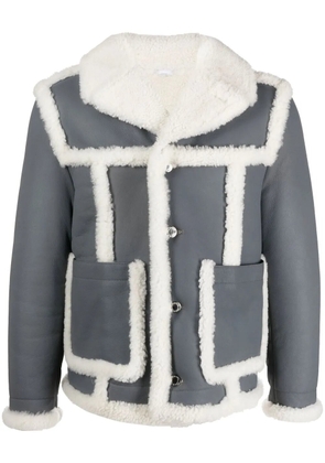 Thom Browne shearling-trim flight jacket - Grey