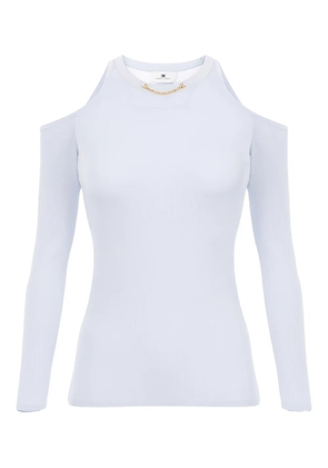 Elisabetta Franchi cut-out detail long-sleeve top - Neutrals
