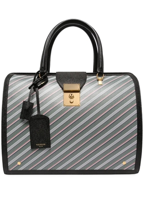 Thom Browne diagonal-stripe briefcase - Blue