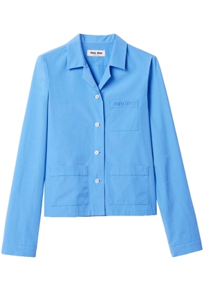 Miu Miu SHIRT L/S BUTTON UP MULTI POCKET COTTON - Blue