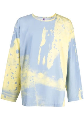 OAMC waistband-detail wide-sleeve top - Blue