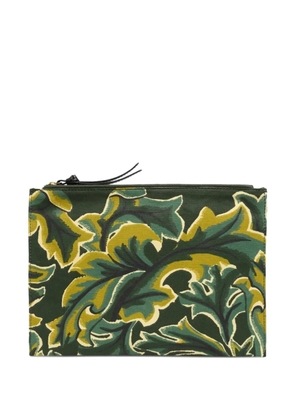 Inoui Editions leaf-print clutch bag - Green