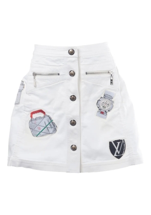 Louis Vuitton Pre-Owned 2018 appliqué button-down skirt - White