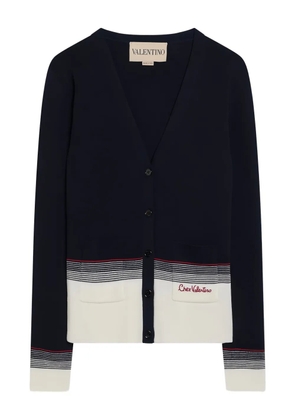 Valentino Garavani stripe-detail cardigan - Blue