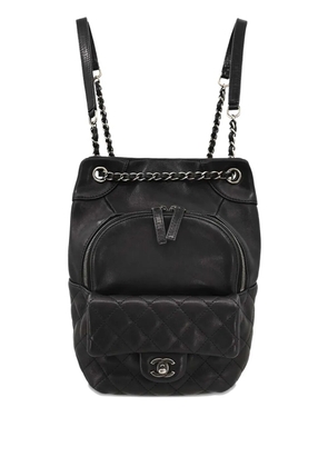 CHANEL Pre-Owned 2015-2016 quilted-panel backpack - Black