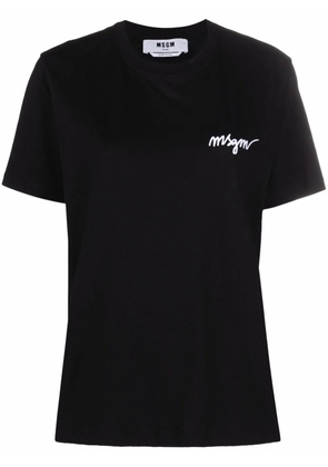 MSGM chest-logo crewneck T-shirt - Black