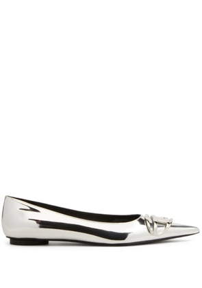 Diesel D-venus leather ballerina shoes - Silver