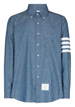Thom Browne 4-Bar Straight-Fit Chambray Shirt - Blue
