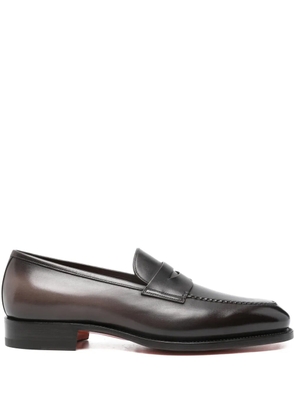 Santoni penny-slot loafers - Brown