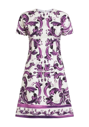 Dolce & Gabbana Majolica-print mini dress - Purple