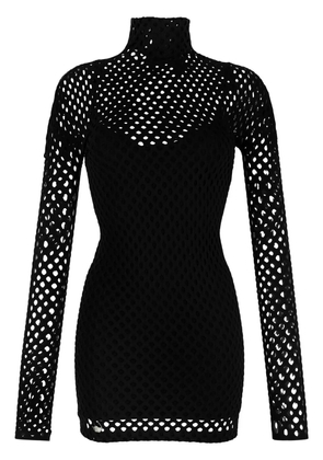 Philipp Plein mesh-overlay mini dress - Black