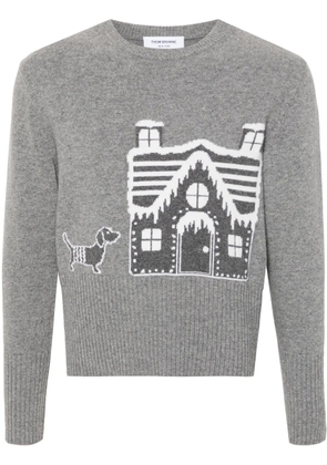 Thom Browne patterned-jacquard wool jumper - Grey