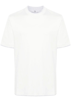 Brunello Cucinelli contrast-trim crew-neck T-shirt - White