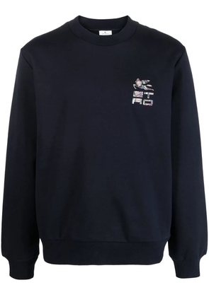 ETRO logo-print cotton sweater - Blue
