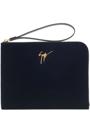 Giuseppe Zanotti Fabian logo-plaque clutch bag - Blue