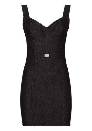 Dolce & Gabbana logo-plaque bustier dress - Black